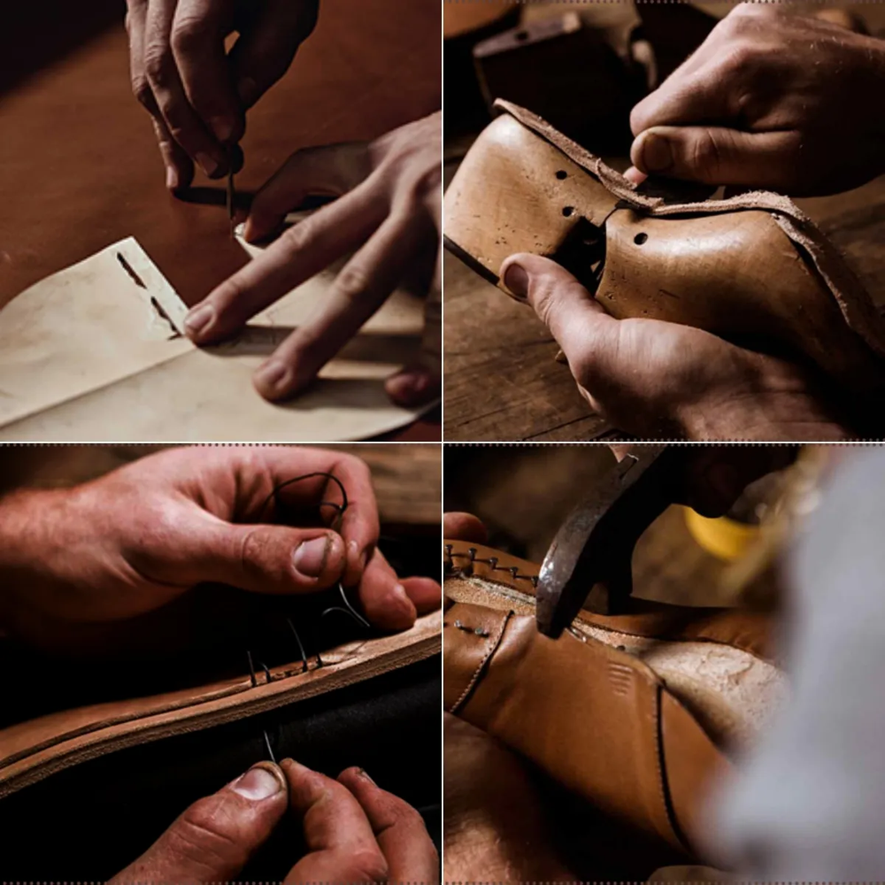 (⏰Limited Time Sale 70% OFF) Men's Orthopedic Comfortable Handmade Leather Boots - Waterproof, Non-Slip, Arch Support, Wide Toe, Shock-Absorbing, Outdoor Leather Boots